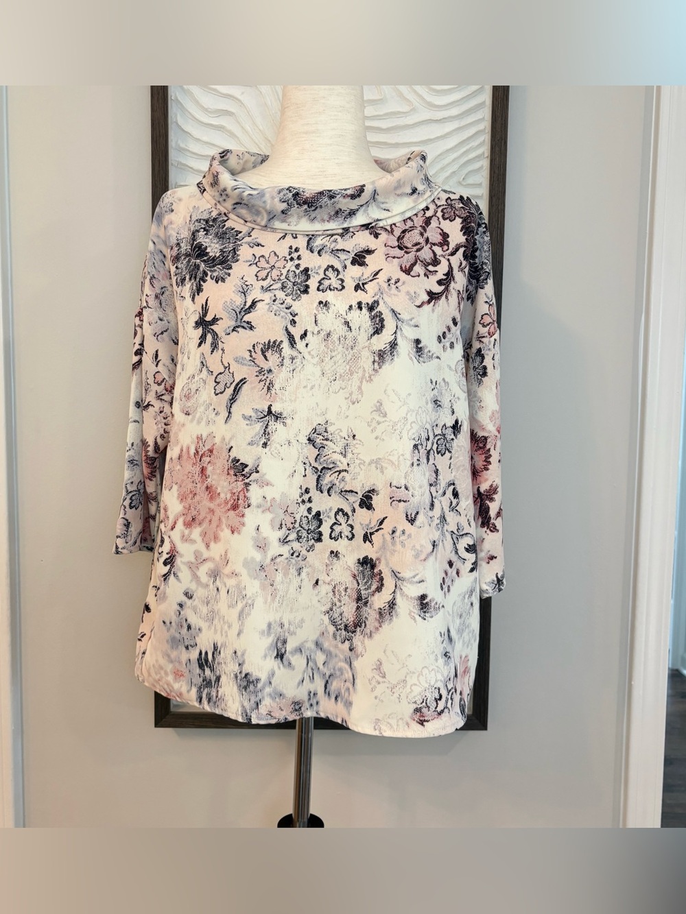 Chico's Floral Cowl-Neck Tunic